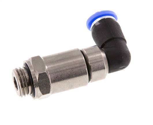 6mm & G1/4'' Winkel Schnell-Drehgelenk Einsteck-Außengewinde Vernickeltes Messing/PBT NBR Drehbar