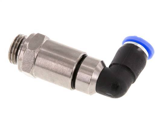 6mm & G1/4'' Winkel Schnell-Drehgelenk Einsteck-Außengewinde Vernickeltes Messing/PBT NBR Drehbar