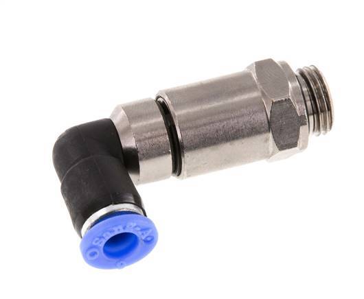 6mm & G1/4'' Winkel Schnell-Drehgelenk Einsteck-Außengewinde Vernickeltes Messing/PBT NBR Drehbar