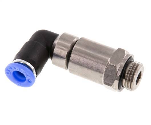 6mm & G1/4'' Winkel Schnell-Drehgelenk Einsteck-Außengewinde Vernickeltes Messing/PBT NBR Drehbar
