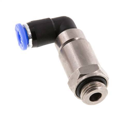 6mm & G1/4'' Winkel Schnell-Drehgelenk Einsteck-Außengewinde Vernickeltes Messing/PBT NBR Drehbar