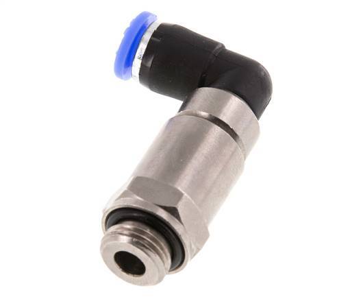 6mm & G1/4'' Winkel Schnell-Drehgelenk Einsteck-Außengewinde Vernickeltes Messing/PBT NBR Drehbar