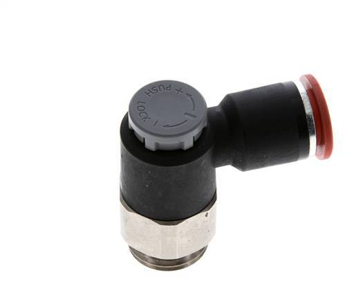 Durchflussregelventil Meter-In-Winkelstück 12 mm - G1/2'' Messing/PA 66 Sicherungsmutter