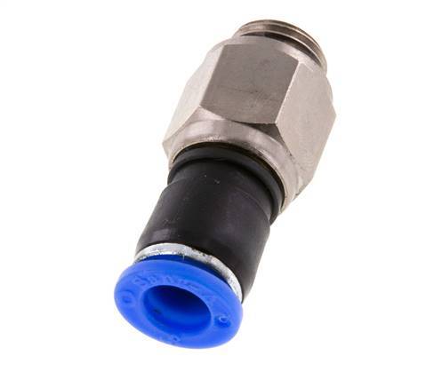 8mm & G1/4'' Drehgelenk Einsteck-Außengewinde Vernickeltes Messing/PBT NBR Drehbar