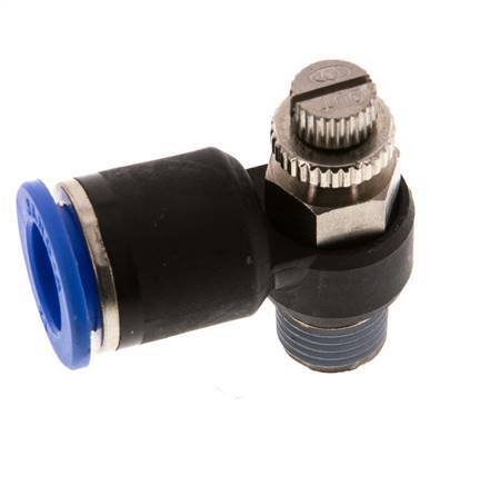 Durchflussregelungs-Schalldämpfer Abflusswinkel 12 mm - R1/4'' Messing/PA 66