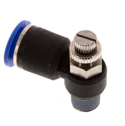 Durchflussregelungs-Schalldämpfer Abflusswinkel 12 mm - R1/4'' Messing/PA 66