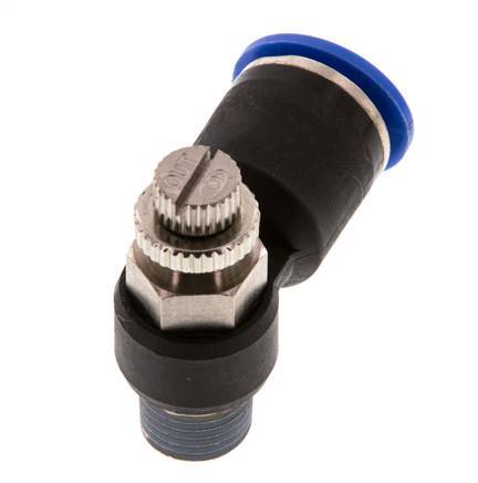 Durchflussregelungs-Schalldämpfer Abflusswinkel 12 mm - R1/4'' Messing/PA 66