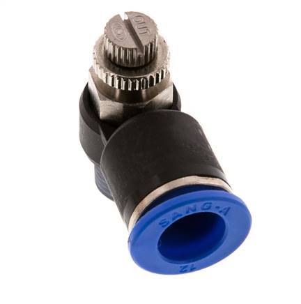 Durchflussregelungs-Schalldämpfer Abflusswinkel 12 mm - R1/4'' Messing/PA 66
