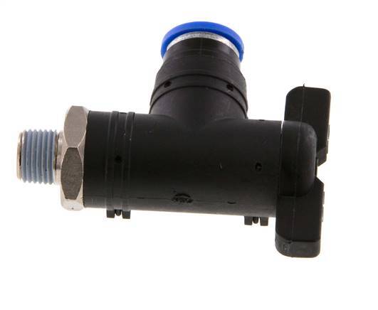 2-Wege-Kugelhahn mit Winkel 8 mm - R1/8'' Kunststoff/Messing