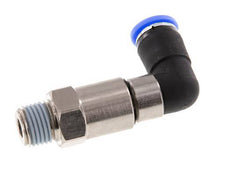 8mm & R1/4'' Ellbogen Schnelldrehgelenk Einsteck-Außengewinde Vernickeltes Messing/PBT NBR Drehbar