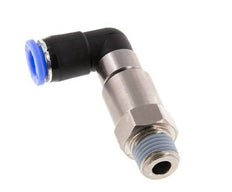 8mm & R1/4'' Ellbogen Schnelldrehgelenk Einsteck-Außengewinde Vernickeltes Messing/PBT NBR Drehbar
