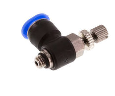 Durchflussregelungs-Schalldämpfer Abgangswinkel 6 mm - M5 Messing/PBT