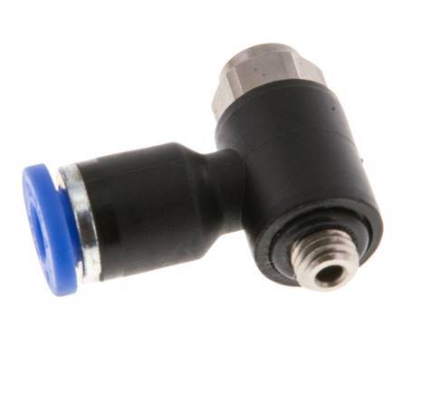 Durchflussregelungs-Schalldämpfer Auslaufkrümmer 4 mm - M5 Messing/PA 66 Schlitzschraube