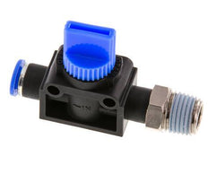 3/2-Wege-Absperr-Handventil 6 mm - R1/4'' Kunststoff/Messing Rohrseitige Entlüftung