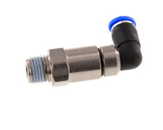 6mm & R1/4'' Ellbogen Schnelldrehgelenk Einsteck-Außengewinde Vernickeltes Messing/PBT NBR Drehbar
