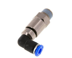 6mm & R1/4'' Ellbogen Schnelldrehgelenk Einsteck-Außengewinde Vernickeltes Messing/PBT NBR Drehbar