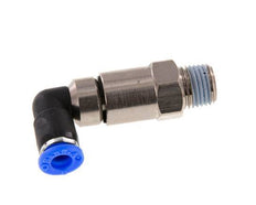6mm & R1/4'' Ellbogen Schnelldrehgelenk Einsteck-Außengewinde Vernickeltes Messing/PBT NBR Drehbar
