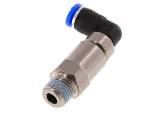 6mm & R1/4'' Ellbogen Schnelldrehgelenk Einsteck-Außengewinde Vernickeltes Messing/PBT NBR Drehbar