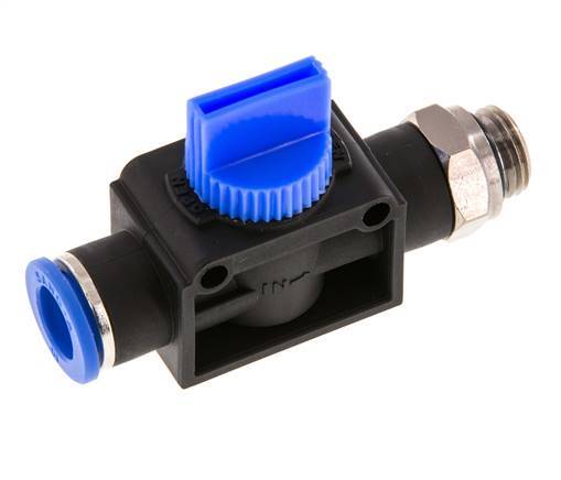 3/2-Wege-Absperr-Handventil 10 mm - G1/4'' Kunststoff/Messing Gewindeseitige Entlüftung