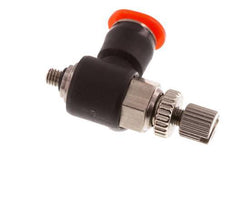 Durchflussregelung Schalldämpfer Meter-In-Winkelstück 4 mm - M3 Messing/PBT