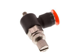 Durchflussregelung Schalldämpfer Meter-In-Winkelstück 4 mm - M3 Messing/PBT