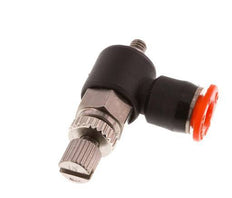 Durchflussregelung Schalldämpfer Meter-In-Winkelstück 4 mm - M3 Messing/PBT