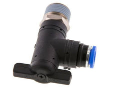 2-Wege-Kugelhahn mit Winkel 8 mm - R3/8'' Kunststoff/Messing
