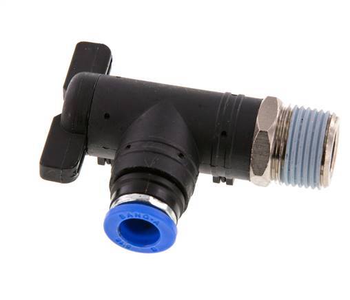 2-Wege-Kugelhahn mit Winkel 8 mm - R3/8'' Kunststoff/Messing