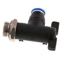 2-Wege-Kugelhahn mit Winkel 8 mm - G3/8'' Kunststoff/Messing