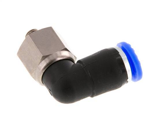 6mm & M5 Ellbogen-Drehgelenk Einsteck-Außengewinde Vernickeltes Messing/PBT NBR Drehbar