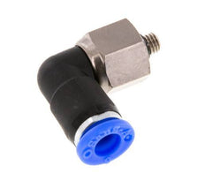 6mm & M5 Ellbogen-Drehgelenk Einsteck-Außengewinde Vernickeltes Messing/PBT NBR Drehbar