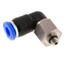 6mm & M5 Ellbogen-Drehgelenk Einsteck-Außengewinde Vernickeltes Messing/PBT NBR Drehbar