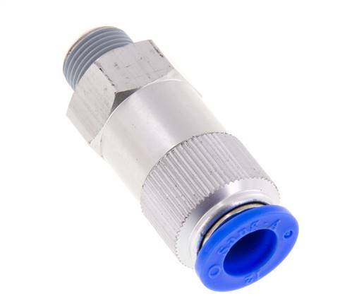 Push-In-Rückschlagventil 12mm & R3/8'' Außengewinde Aluminium 0,2-10bar (3-145psi) Gewinde-Schlauch
