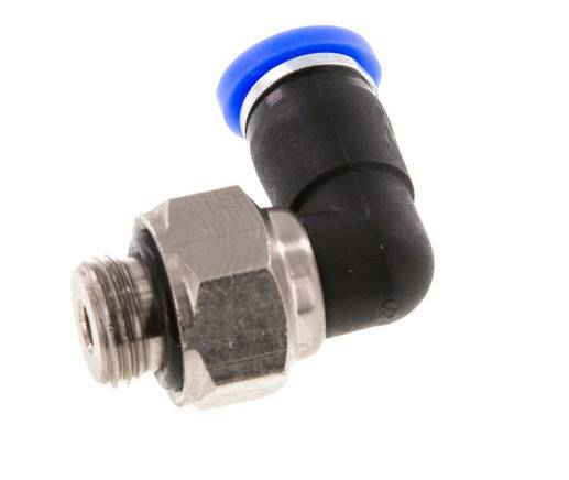 4mm & G1/8'' Winkel-Drehgelenk Einsteck-Außengewinde Vernickeltes Messing/PBT NBR Drehbar