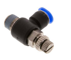 Durchflussregelungs-Schalldämpfer Abflusswinkel 6 mm - R1/8'' Messing/PBT