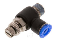 Durchflussregelungs-Schalldämpfer Abflusswinkel 6 mm - R1/8'' Messing/PBT