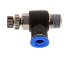 Durchflussregelungs-Schalldämpfer Abflusswinkel 6 mm - R1/8'' Messing/PBT