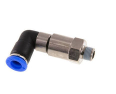 8mm & R1/8'' Ellbogen Schnelldrehgelenk Einsteck-Außengewinde Vernickeltes Messing/PBT NBR Drehbar
