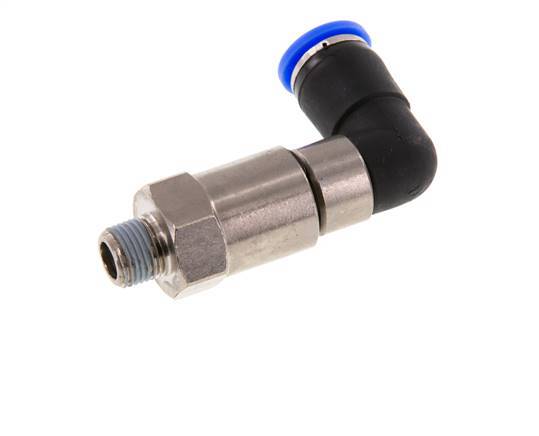 8mm & R1/8'' Ellbogen Schnelldrehgelenk Einsteck-Außengewinde Vernickeltes Messing/PBT NBR Drehbar