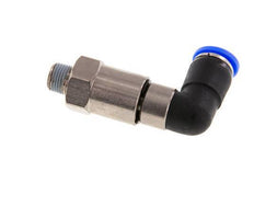 8mm & R1/8'' Ellbogen Schnelldrehgelenk Einsteck-Außengewinde Vernickeltes Messing/PBT NBR Drehbar