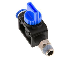 3/2-Wege-Absperr-Handventil 6 mm - R1/8'' Kunststoff/Messing Rohrseitige Entlüftung