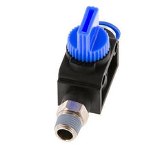 3/2-Wege-Absperr-Handventil 6 mm - R1/8'' Kunststoff/Messing Rohrseitige Entlüftung