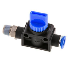 3/2-Wege-Absperr-Handventil 6 mm - R1/8'' Kunststoff/Messing Rohrseitige Entlüftung