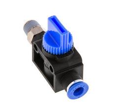 3/2-Wege-Absperr-Handventil 6 mm - R1/8'' Kunststoff/Messing Rohrseitige Entlüftung