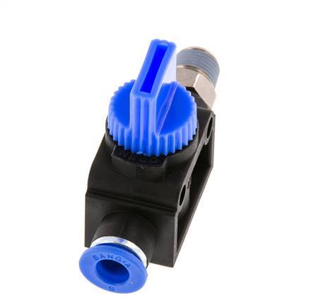 3/2-Wege-Absperr-Handventil 6 mm - R1/8'' Kunststoff/Messing Rohrseitige Entlüftung