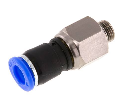 8mm & G1/8'' Drehgelenk Einsteck-Außengewinde Vernickeltes Messing/PBT NBR Drehbar