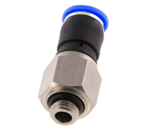 8mm & G1/8'' Drehgelenk Einsteck-Außengewinde Vernickeltes Messing/PBT NBR Drehbar