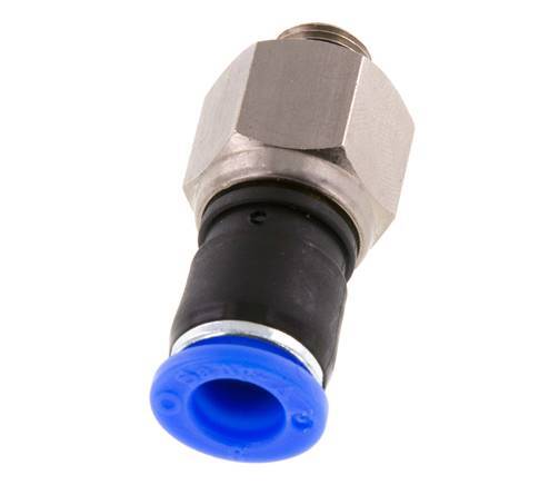 8mm & G1/8'' Drehgelenk Einsteck-Außengewinde Vernickeltes Messing/PBT NBR Drehbar