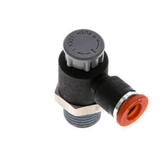Durchflussregelventil Meter-In-Winkelstück 6 mm - R1/4'' Messing/PA 66 Sicherungsmutter
