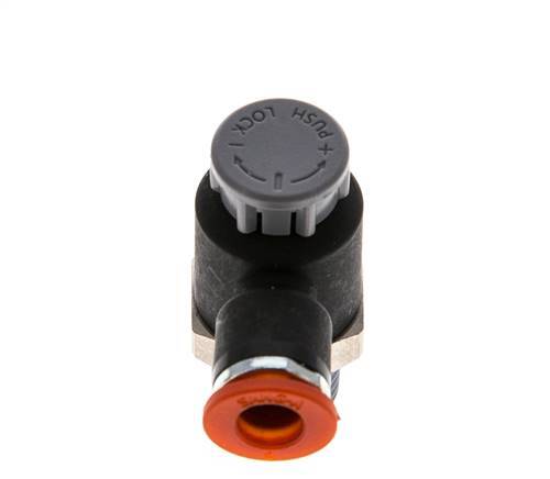 Durchflussregelventil Meter-In-Winkelstück 6 mm - R1/4'' Messing/PA 66 Sicherungsmutter
